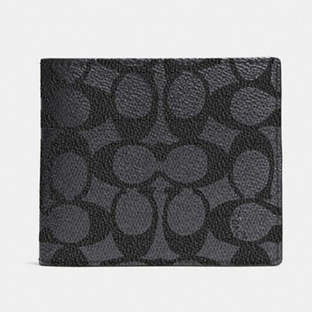 COACH Compact Id Wallet In Signature Canvas. - Picture 2 of 3